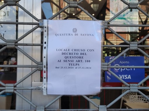 Albenga: schiamazzi notturni e ritrovo di pregiudicati, bar del centro storico chiuso per 5 giorni