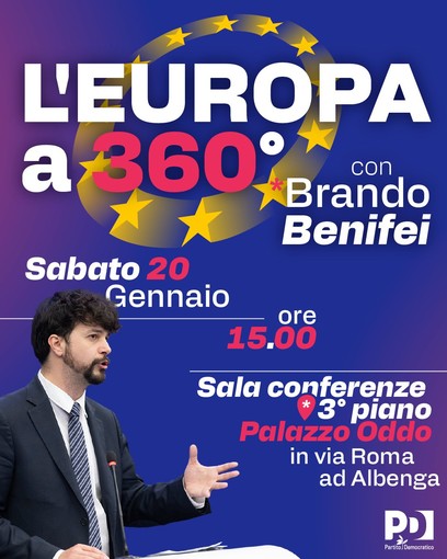 “Europa 360°”: ad Albenga un incontro con l’europarlamentare Pd Brando Benifei