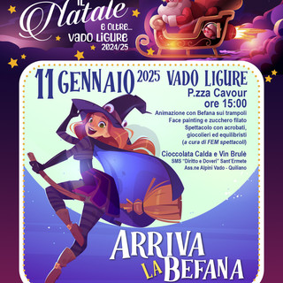 Vado Ligure, sabato 11 arriva la Befana per recuperare l'evento del 6 rinviato per maltempo