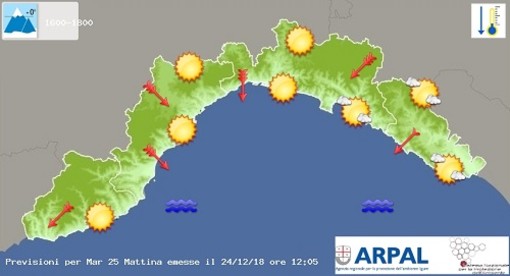 Meteo: clima mite a Natale e macaja a Santo Stefano