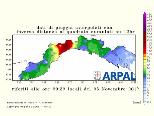 Maltempo: precipitazioni moderate sul Ponente; deboli nel resto della Regione