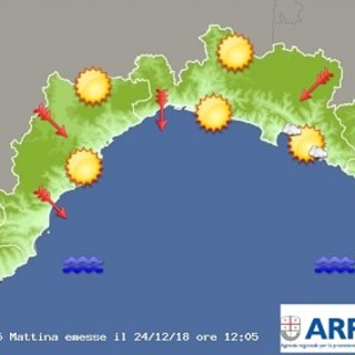 Meteo: clima mite a Natale e macaja a Santo Stefano