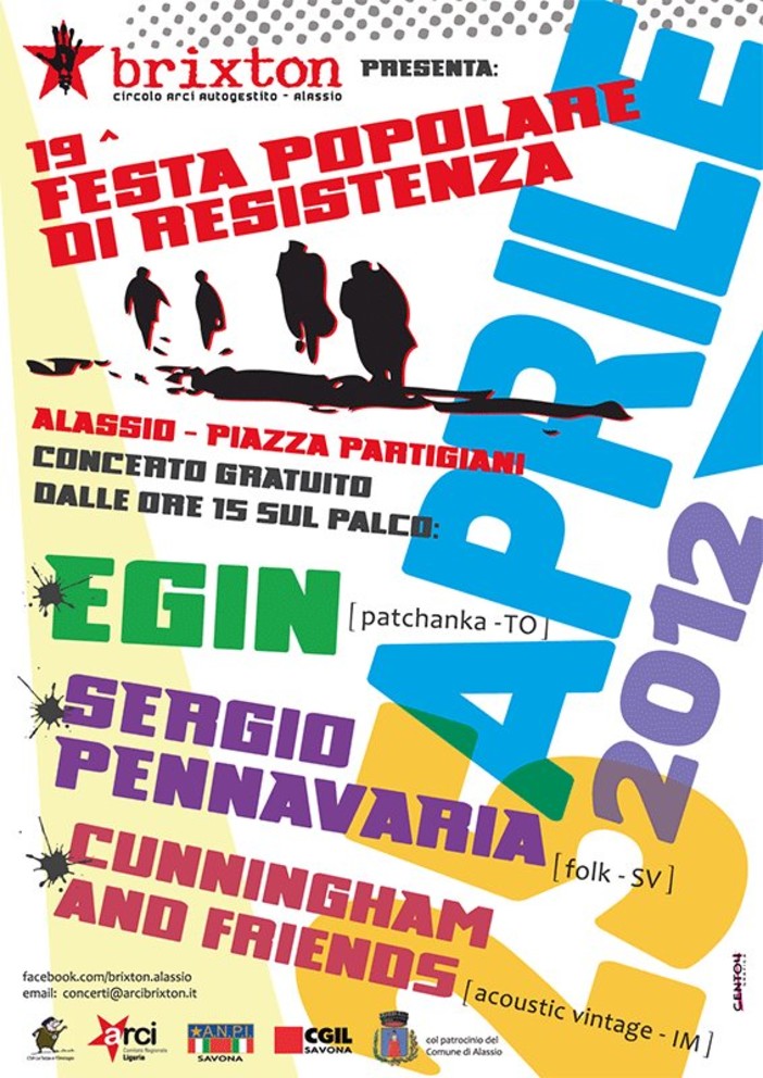 Alassio, in occasione del 25 aprile il circolo Brixton orgnizza la IXX Festa Popolare di Resistenza