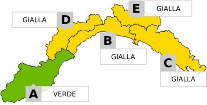 Piogge diffuse su gran parte della Liguria: allerta gialla per temporali su tutta la regione tranne l’estremo ponente