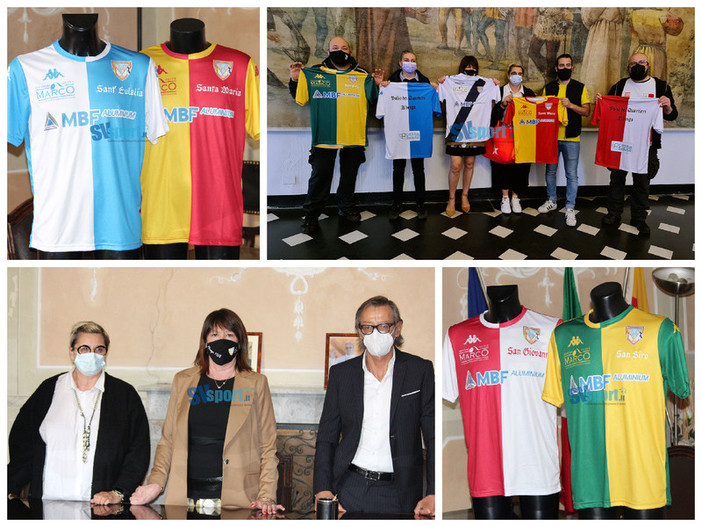 Albenga calcio, consegnate in comune le maglie dei Quartieri (FOTOGALLERY)