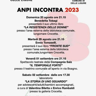 Celle, al via la terza edizione di “Anpi incontra”: 5 appuntamenti dal 20 agosto al 9 settembre