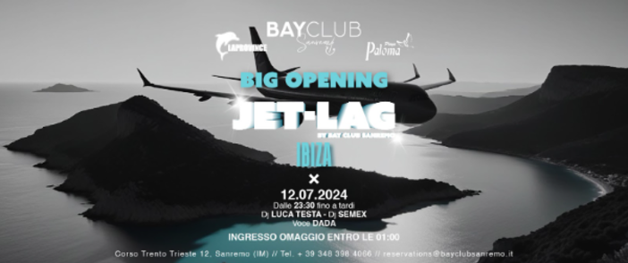 Torna il venerdì di Sanremo al Bay Club con l’inaugurazione di 'Jet Lag'
