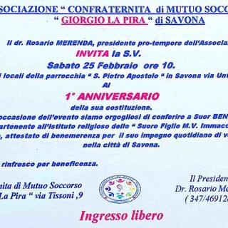 La Confraternita di mutuo soccorso &quot;La Pira&quot; celebra il suo primo anno