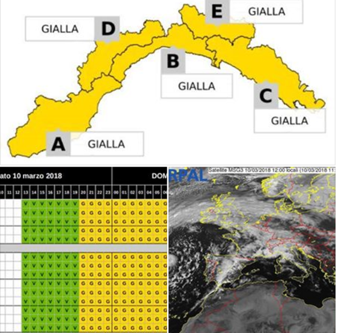 Confermata l'allerta meteo gialla. Nella notte l'arrivo del fronte di pioggia