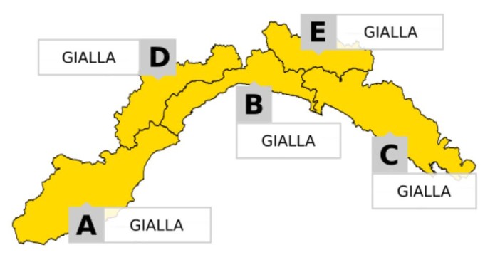 Maltempo: domenica 1° dicembre allerta gialla per piogge diffuse su tutta la Liguria