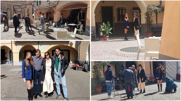 Anche Pietra Ligure tra gli scenari del film “Coccinelle sul soffitto”: mattinata di riprese nel centro storico (FOTO)