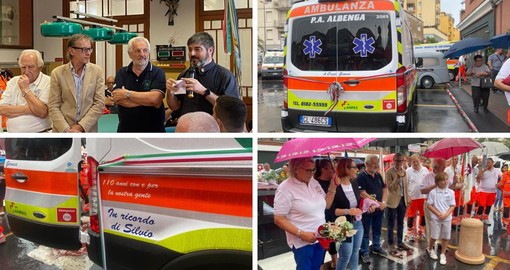 Croce Bianca di Albenga, inaugurata una nuova ambulanza in ricordo di Silvio Tentoni (FOTO e VIDEO)