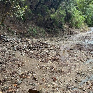 Frana in via Santuario della Pace tra Albisola e Celle: strada chiusa (FOTO)