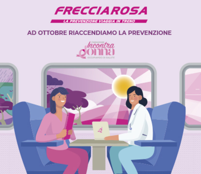Domani in Liguria arriva il treno 'Frecciarosa' dedicato alla prevenzione del tumore al seno