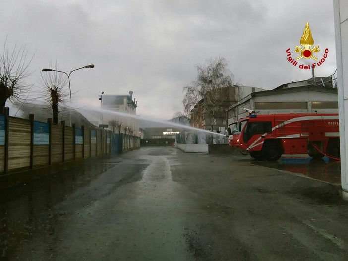 Nella foto la proiezione su mappa delle condizioni più verosimili e cautelative per la ricaduta delle polveri