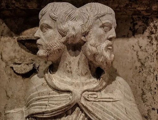 Scultura del dio romano Giano