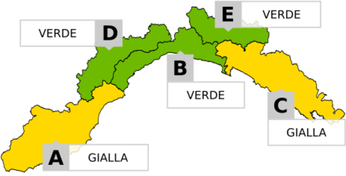 Meteo, prolungata l'allerta gialla anche a Pasquetta nel ponente savonese