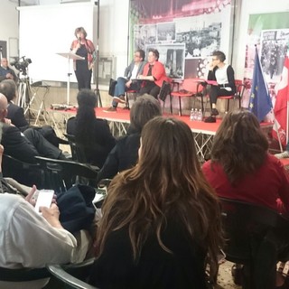 Piaggio Aerospace, Susanna Camusso incontra i delegati Fiom Cgil in occasione dei 115 anni della Camera del Lavoro di Savona