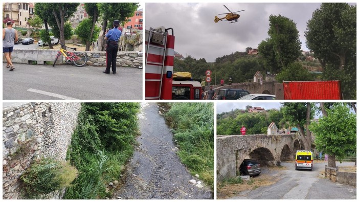 Toirano, bimbo in bicicletta cade nel greto del Varatella: trasportato in codice rosso al Gaslini