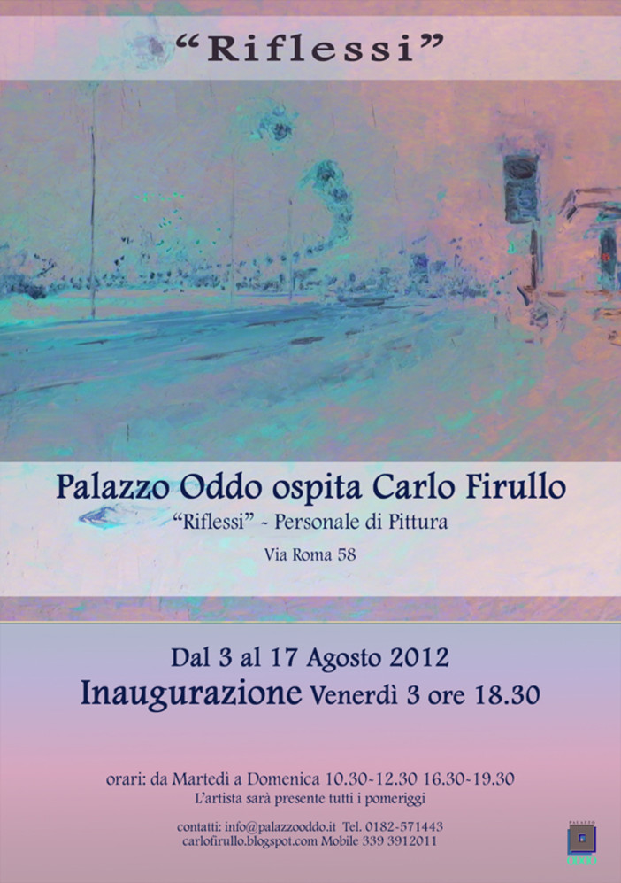 Albenga, Palazzo Oddo ospita Carlo Firullo: “Riflessi”