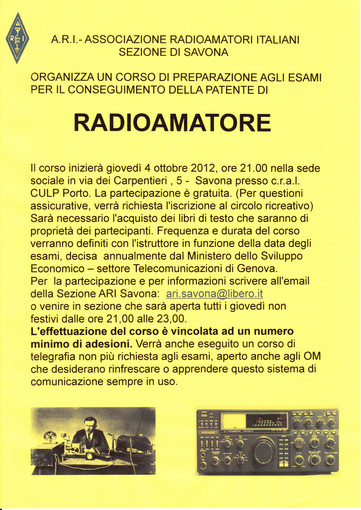 A Savona un corso per conseguire la patente di radioamatore