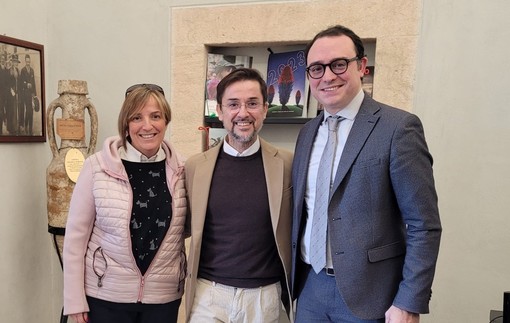 Daniela Leali con il sindaco Lettieri e Carlomaria Balzola (Fipe)