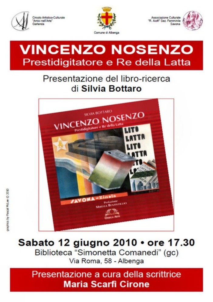 Albenga: libro della Bottaro che riscopre Vincenzo Nosenzo