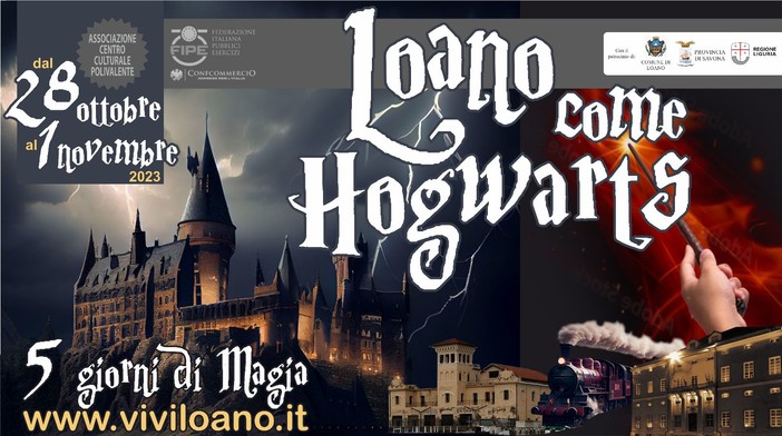 &quot;Loano come Hogwarts&quot;, cinque giornate di magia con il più grande raduno d'Italia per gli amanti di Harry Potter