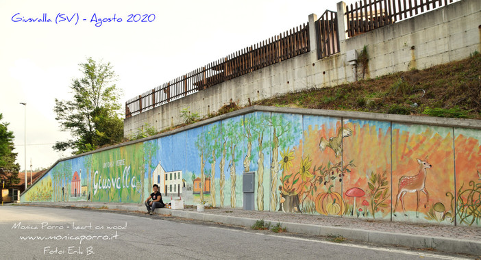 Giusvalla abbellita da un murales realizzato dall'artista Monica Porro (FOTO)