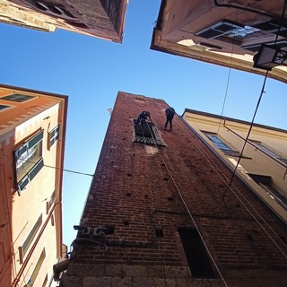 Albenga, messa in sicurezza della torre Rolandi: lavori terminati (FOTO)