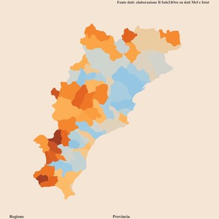 Tasso di occupazione comunale: Vado Ligure al primo posto