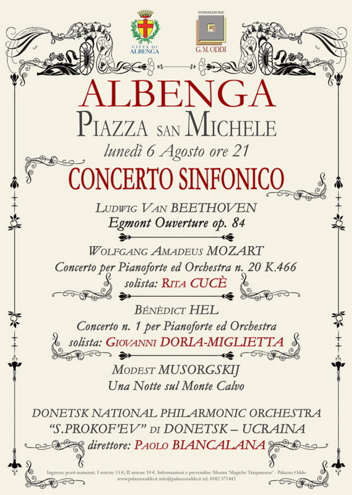 Concerto della Donetsk National Philarmonic Orchestra alla Fondazione Gian Maria Oddi di Albenga