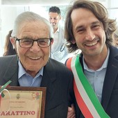 Antonio &quot;Tonitto&quot; Carattino con Luigi Pierfederici, sindaco di Varazze