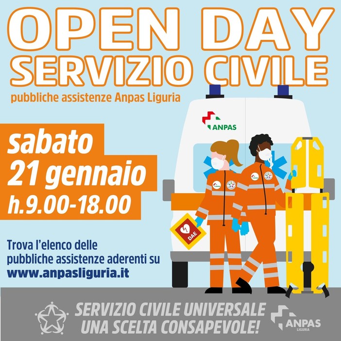 Servizio civile universale, sabato l'open day delle pubbliche assistenze Anpas