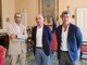 Andrea Orlando con il sindaco di Sanremo Alessandro Mager e con il vicesindaco Fulvio Fellegara