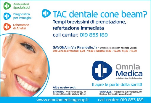 Tac facciale con fino a 60 volte meno radiazioni con &quot;Tac cone beam&quot; all'Omnia Medica di Savona