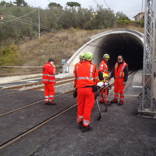 Esercitazione di emergenza sulla nuova linea a doppio binario Andora - San Lorenzo