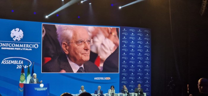 Confcommercio Savona, il presidente Schiappapietra all'assemblea nazionale alla presenza del Capo dello Stato Mattarella