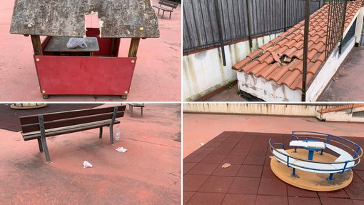 Giochi vandalizzati e sporcizia al parco di Campochiesa d’Albenga, il vicesindaco Passino: “Già chiesti più interventi alla Polizia Locale”