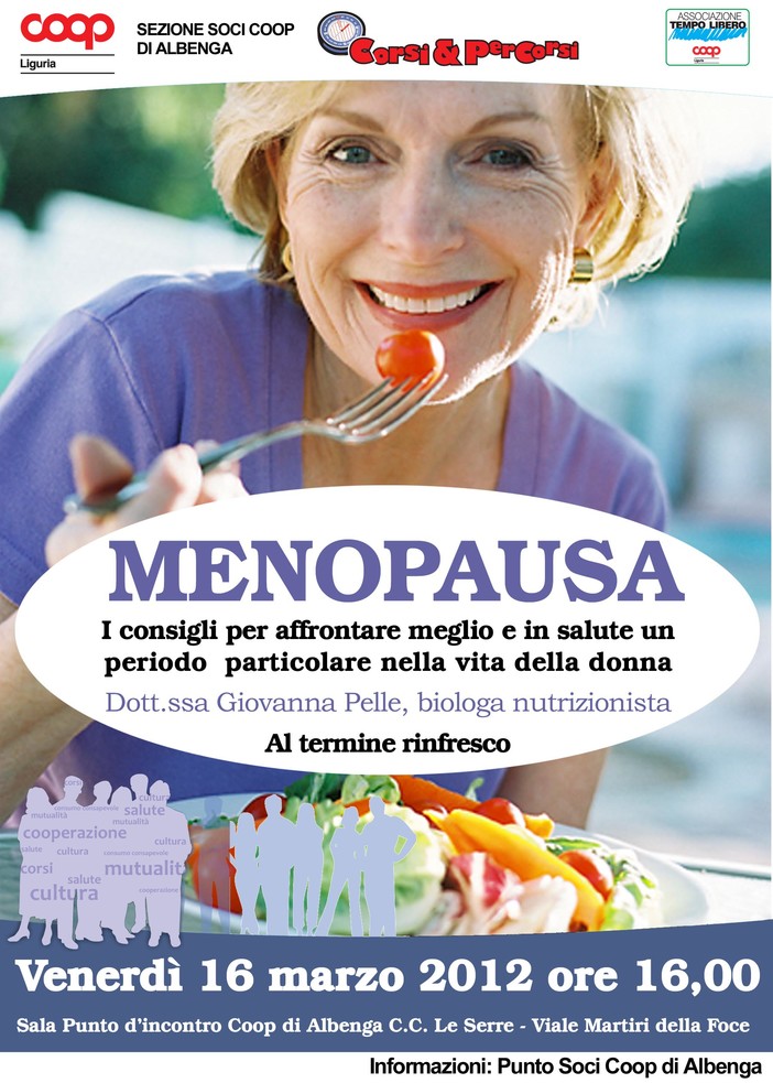 Incontro su &quot;Alimentazione e menopausa&quot; alla Coop di Albenga