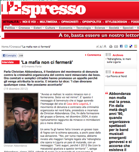 'La mafia non ci fermerà'