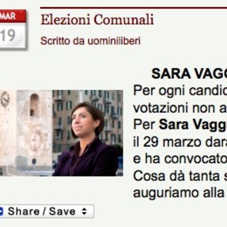 UominiLiberi: Sara Vaggi sicura di un posto in consiglio comunale (a Savona). Da cosa deriva questa &quot;sicurezza&quot;?