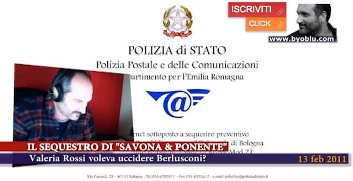 Valeria Rossi intervistata da Byoblu sul al sequestro del sito savonaeponente.com