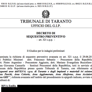 ILVA: le Carte della Procura, interessanti anche a Savona... (Ia parte)