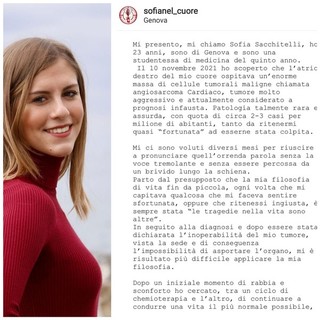 Addio a Sofia Sacchitelli, simbolo della lotta alle malattie rare: anche il Vado Calcio era sceso in campo a fianco della studentessa genovese