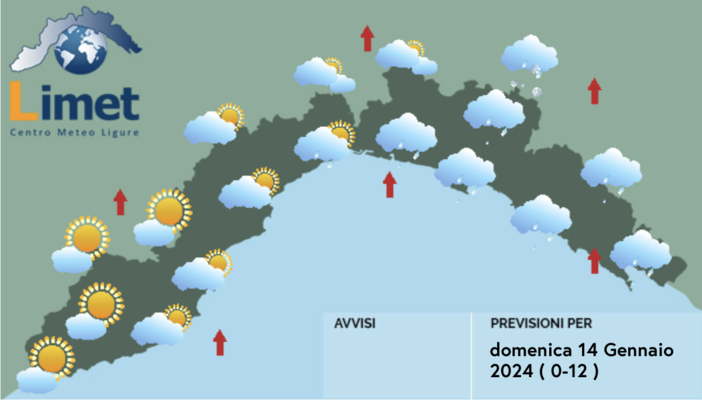 Meteo, aumento della nuvolosità e qualche debole pioggia sulla Liguria