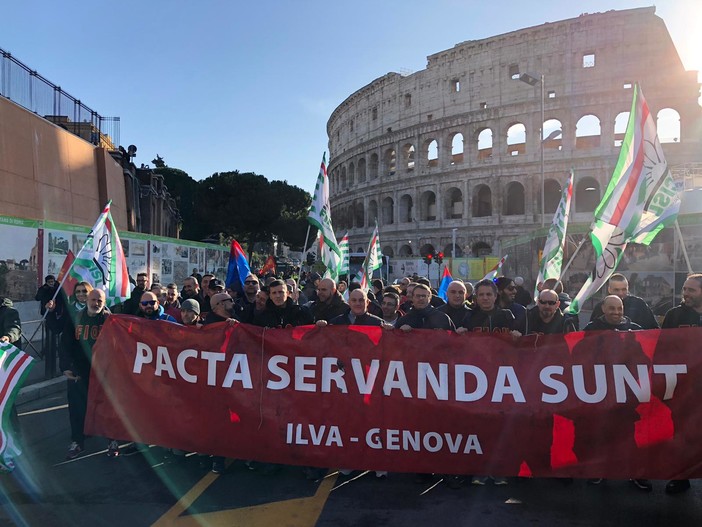 Sciopero lavoratori Arcelor Mittal: a Roma anche i dipendenti della Sanac di Vado