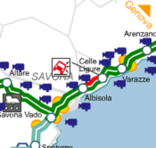 A10, coda per incidente tra Celle e Albisola