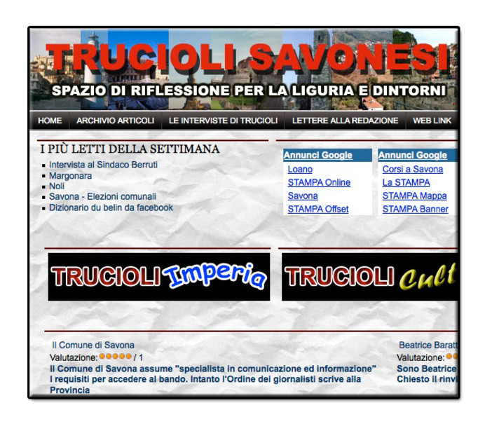 E' on-line il nuovo numero di Trucioli Savonesi