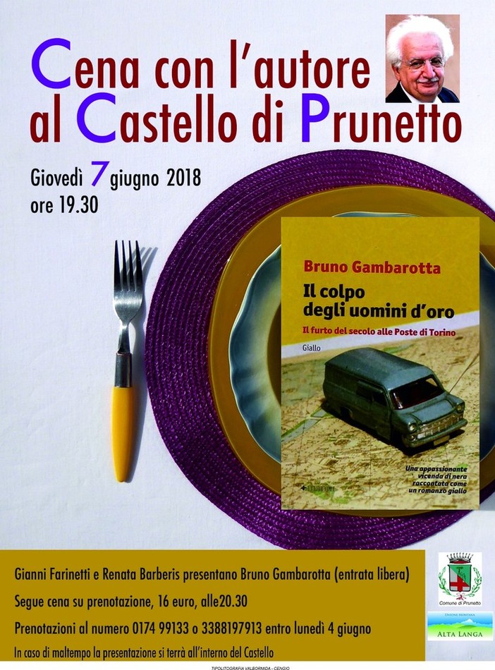 Bruno Gambarotta partecipa a Cena con l'autore al Castello di Prunetto